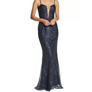 Dress the Population | Mara Art Deco Sequin Gown